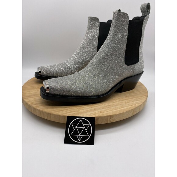 Calvin Klein X Raf Simons Boots Silver Western 205W39NYC Womens US 7 EUR 37.5 - Picture 5 of 12